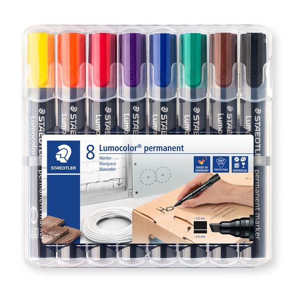 Produktbild: STAEDTLER Marker Lumocolor 350 parmanent, Keilspitze, 10er Set