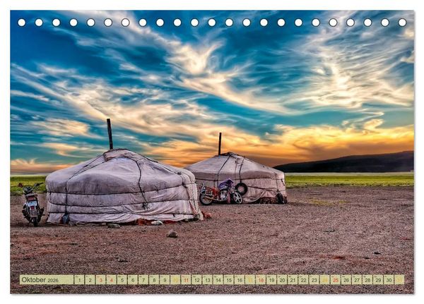 Produktbild: Reise durch Asien - Mongolei (Tischkalender 2026 DIN A5 quer), CALVENDO Monatskalender