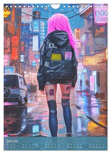 Produktbild: Manga-Comics. Cyberpunk Anime. Science Fiction Girls (Wandkalender 2026 DIN A4 hoch), CALVENDO Monatskalender