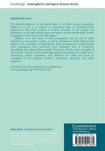 Produktbild: The High-Latitude Ionosphere and Its Effects on Radio Propagation