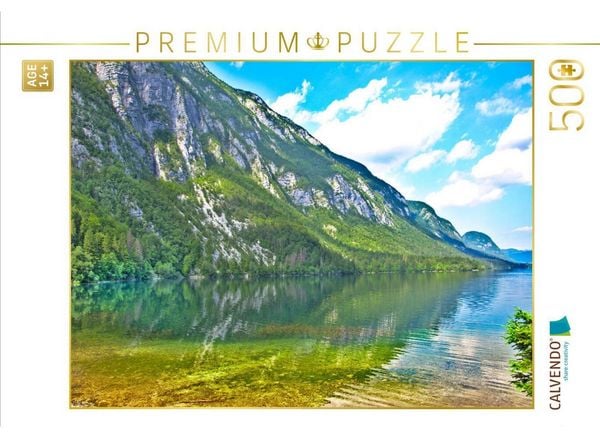 CALVENDO Puzzle Spiegelung im Bohinj- See | 500 Teile Lege-Größe 48 × 36 cm Foto-Puzzle für Erwachsene