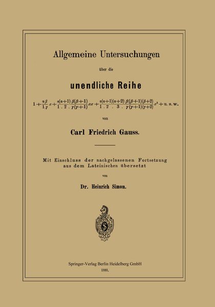 Produktbild: Allgemeine Untersuchungen &uuml;ber die unendliche Reihe