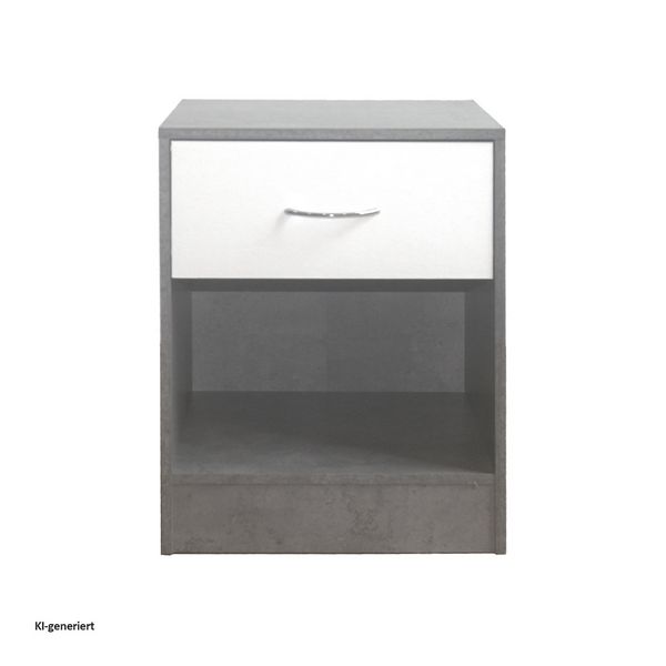 Produktbild: HTI-Living Nachtschrank 2er Set Thekla Beton/Wei&szlig; Nachtschrank 2er Set Thekla Beton/Wei&szlig;