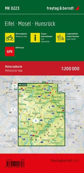 Produktbild: Freytag & berndt Motorradkarte Eifel - Mosel - Hunsr&uuml;ck 1:200.000