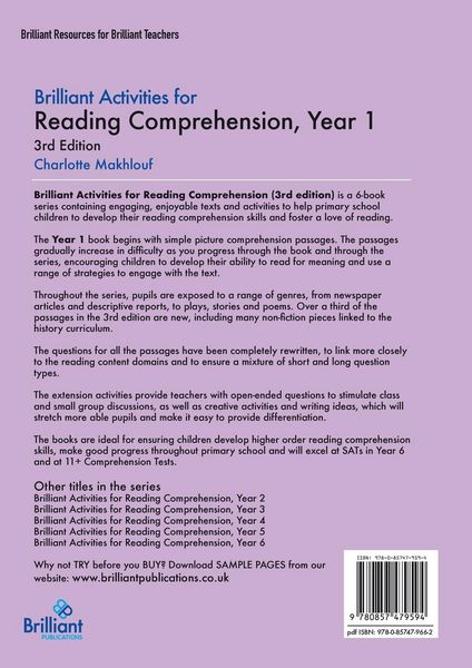 Produktbild: Brilliant Activities for Reading Comprehension, Year 1