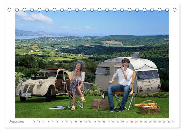 Produktbild: Vintage Caravaning (Tischkalender 2026 DIN A5 quer), CALVENDO Monatskalender