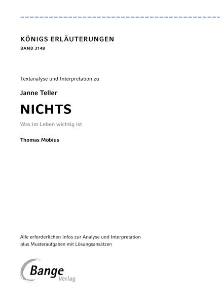 Produktbild: Nichts von Janne Teller