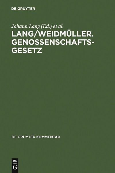 Produktbild: Lang/Weidm&uuml;ller. Genossenschaftsgesetz