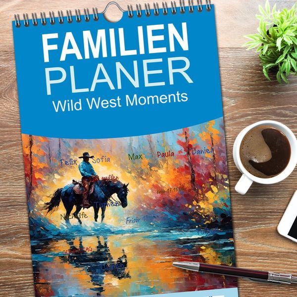 Produktbild: Familienplaner 2026 - Wild West Moments mit 5 Spalten (Wandkalender, 21 x 45 cm) CALVENDO