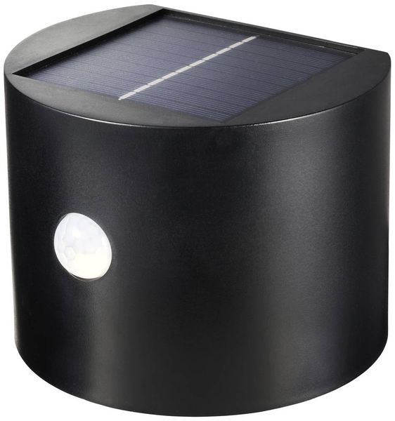 Sygonix SY-5770788 Solar-Wandstrahler mit Bewegungsmelder Warmweiß Schwarz