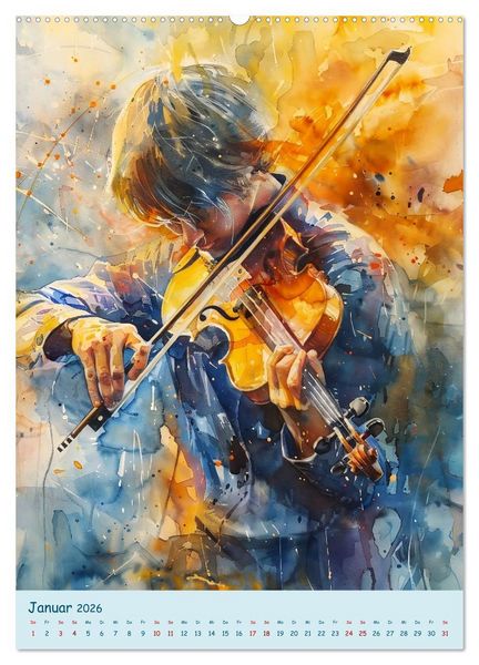 Produktbild: Die Farben der Musik (hochwertiger Premium Wandkalender 2026 DIN A2 hoch), Kunstdruck in Hochglanz