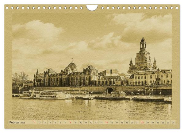 Produktbild: Dresden - Ein Kalender im Zeitungsstil (Wandkalender 2026 DIN A4 quer), CALVENDO Monatskalender