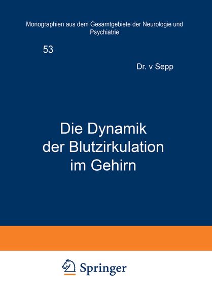 Produktbild: Die Dynamik der Blutzirkulation im Gehirn