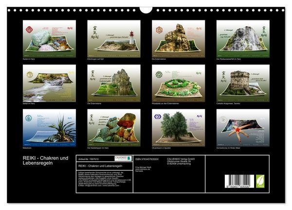 Produktbild: REIKI - Chakren und Lebensregeln (Wandkalender 2026 DIN A3 quer), CALVENDO Monatskalender