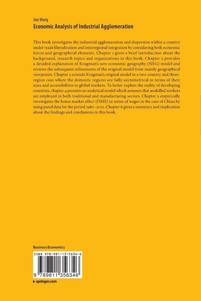 Produktbild: Economic Analysis of Industrial Agglomeration