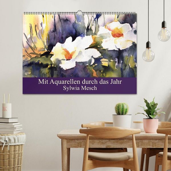 Produktbild: Mit Aquarellen durch das Jahr (Wandkalender 2026 DIN A2 quer), CALVENDO Monatskalender