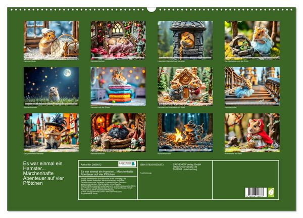 Produktbild: Es war einmal ein Hamster... M&auml;rchenhafte Abenteuer auf vier Pf&ouml;tchen (Wandkalender 2026 DIN A2 quer), CALVENDO Monatskalender
