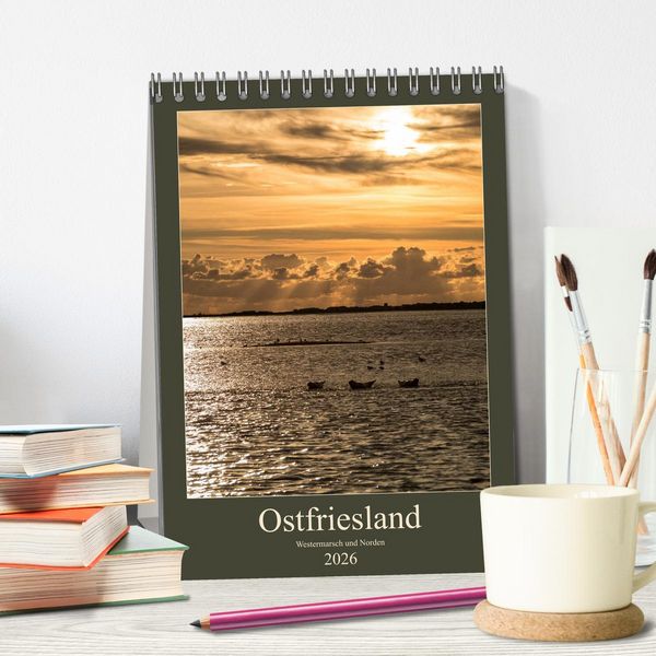 Produktbild: Ostfriesland - Westermarsch und Norden (Tischkalender 2026 DIN A5 hoch), CALVENDO Monatskalender