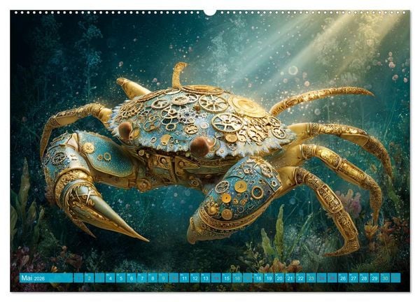 Produktbild: Aqua Mechanica &ndash; Steampunk unter dem Meer (hochwertiger Premium Wandkalender 2026 DIN A2 quer), Kunstdruck in Hochglanz