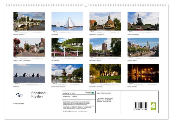 Produktbild: Friesland - Fryslan (hochwertiger Premium Wandkalender 2026 DIN A2 quer), Kunstdruck in Hochglanz
