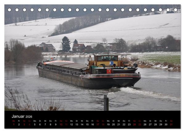Produktbild: Schiffe auf der Oberweser (Tischkalender 2026 DIN A5 quer), CALVENDO Monatskalender