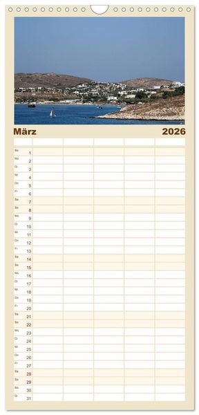 Produktbild: Familienplaner 2026 - Griechenland - Von Epirus bis zu den Inseln mit 5 Spalten (Wandkalender, 21 x 45 cm) CALVENDO