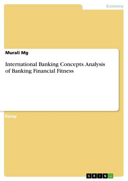 Produktbild: International Banking Concepts. Analysis of Banking Financial Fitness