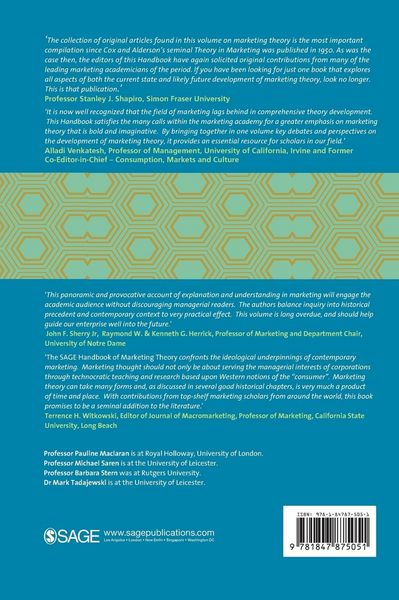 Produktbild: The SAGE Handbook of Marketing Theory