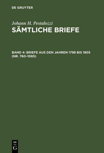 Produktbild: Briefe aus den Jahren 1798 bis 1805 (Nr. 760-1065)