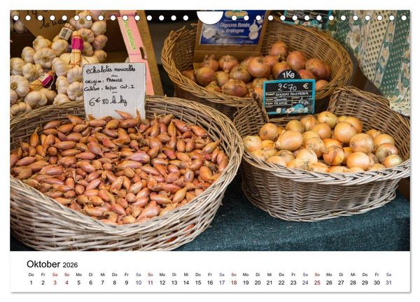 Produktbild: March&eacute; hebdomadaire - Ein Rundgang &uuml;ber einen franz&ouml;sischen Wochenmarkt (Wandkalender 2026 DIN A4 quer), CALVENDO Monatskalender