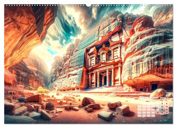 Produktbild: Weltwunder: Antike und neue: Visualisiert durch Moderne KI-Kunst (Wandkalender 2026 DIN A2 quer), CALVENDO Monatskalender