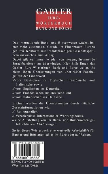 Produktbild: Gabler Euro-W&ouml;rterbuch Bank und B&ouml;rse