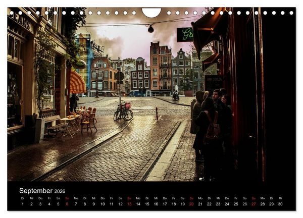 Produktbild: psychadelic Amsterdam - Stadtansichten zwischen Tag und Traum (Wandkalender 2026 DIN A4 quer), CALVENDO Monatskalender