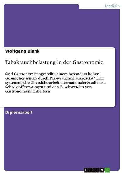 Produktbild: Tabakrauchbelastung in der Gastronomie
