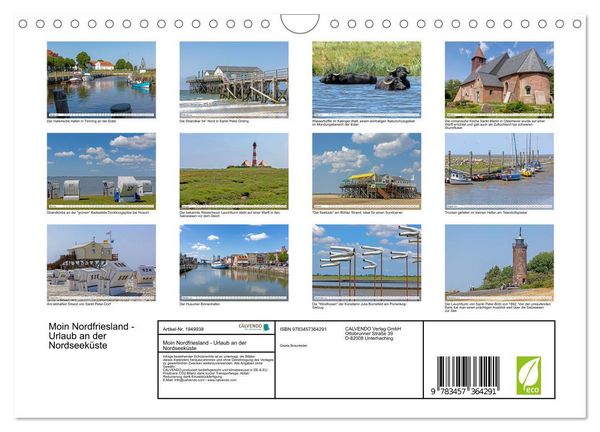 Produktbild: Moin Nordfriesland - Urlaub an der Nordseek&uuml;ste (Wandkalender 2026 DIN A4 quer), CALVENDO Monatskalender