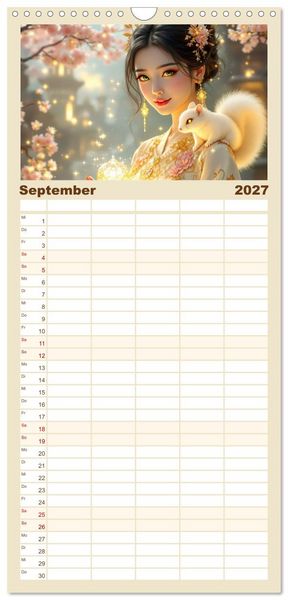 Produktbild: Familienplaner 2027 - Wilde Seelen mit 5 Spalten (Wandkalender, 21 x 45 cm) CALVENDO