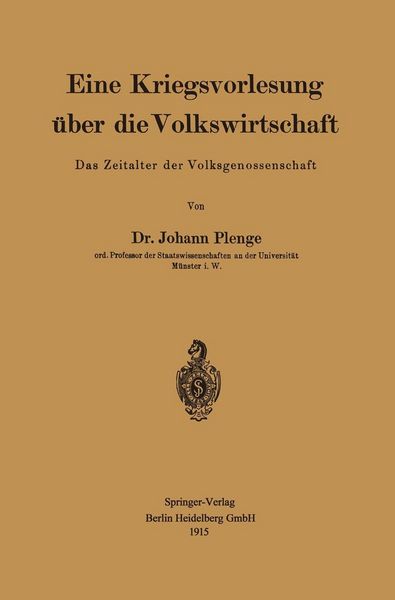 Produktbild: Eine Kriegsvorlesung &uuml;ber die Volkswirtschaft