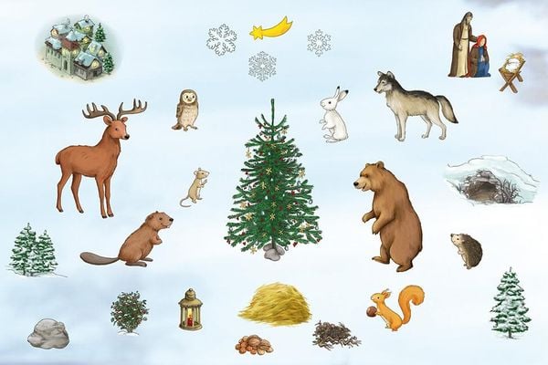 Produktbild: Das Weihnachtsfest der Tiere. Ein Folien-Adventskalender zum Vorlesen und Gestalten eines Fensterbildes