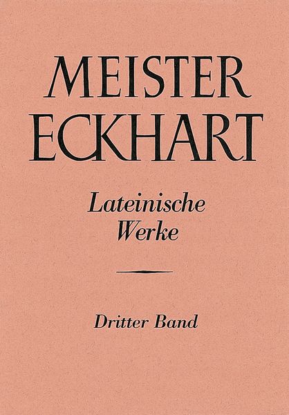 Produktbild: Meister Eckhart. Lateinische Werke Band 3: