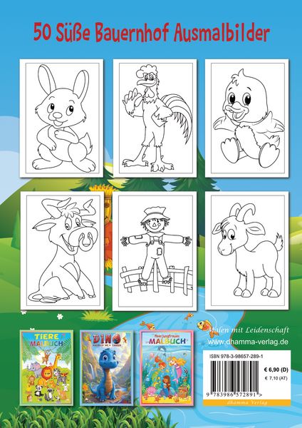 Produktbild: Bauernhof Malbuch f&uuml;r Kinder ab 3 Jahren mit 50 sch&ouml;nen Bauernhoftieren zum Ausmalen