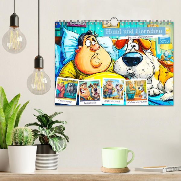 Produktbild: Hund und Herrchen. Zu zweit allein im Chaos (Wandkalender 2026 DIN A4 quer), CALVENDO Monatskalender