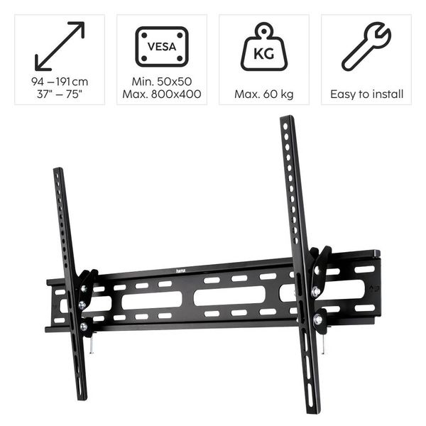 Produktbild: Hama 00220816 TV-Wandhalterung 94,0cm (37\") - 190,5cm (75\") Neigbar Integrierte Wasserwaage