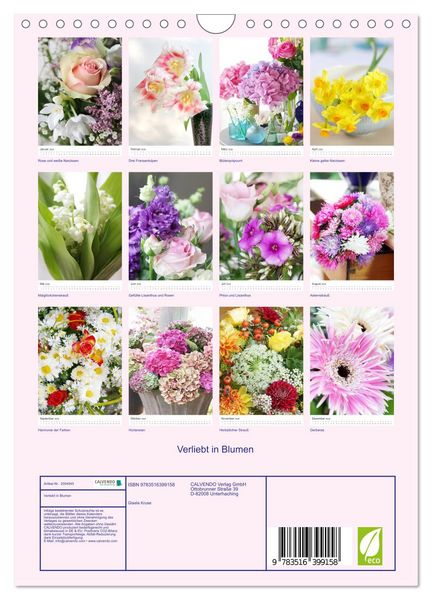 Produktbild: Verliebt in Blumen (Wandkalender 2026 DIN A4 hoch), CALVENDO Monatskalender