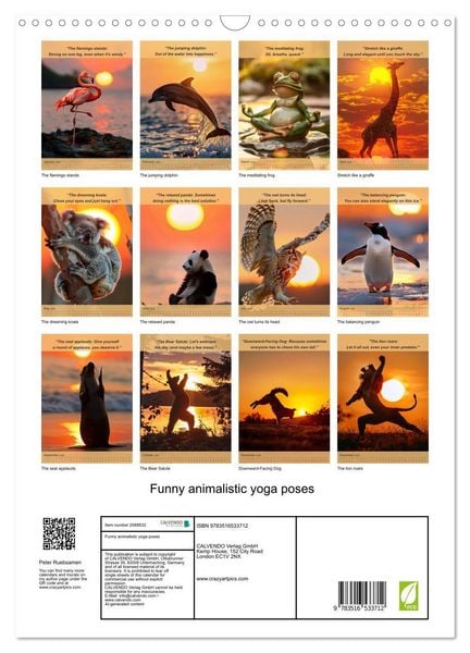 Produktbild: Funny animalistic yoga poses (Wall Calendar 2026 DIN A3 portrait), CALVENDO 12 Month Wall Calendar