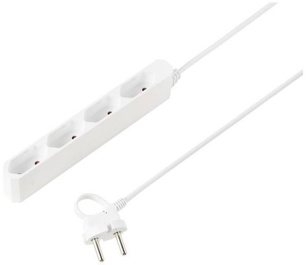 Sygonix SY-5806878 Steckdosenleiste 4fach Weiß Eurostecker 1St.