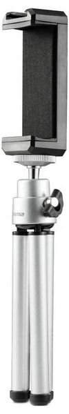 Produktbild: Hama Fancy 2in1 Ministativ 1/4 Zoll Arbeitsh&ouml;he=12 - 16 cm Silber F&uuml;r Smartphones und GoPro, inkl. Smartphonehalter