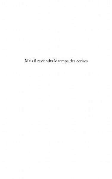 Produktbild: Mais il reviendra le temps descerises