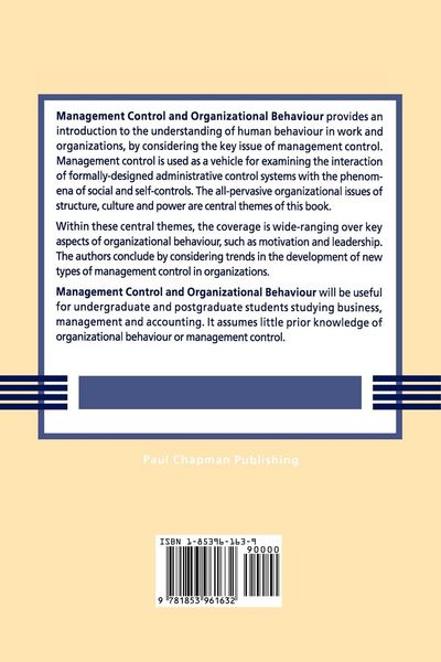 Produktbild: Management Control and Organizational Behaviour