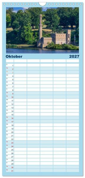 Produktbild: Familienplaner 2027 - Reiseziele in Deutschland mit 5 Spalten (Wandkalender, 21 x 45 cm) CALVENDO