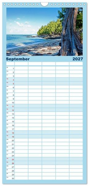 Produktbild: Familienplaner 2027 - Mauritius - Perle im Indischen Ozean mit 5 Spalten (Wandkalender, 21 x 45 cm) CALVENDO